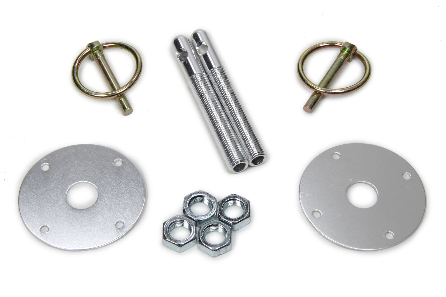 Hood Pin Kit 3/8in Alum Silver 2-pack