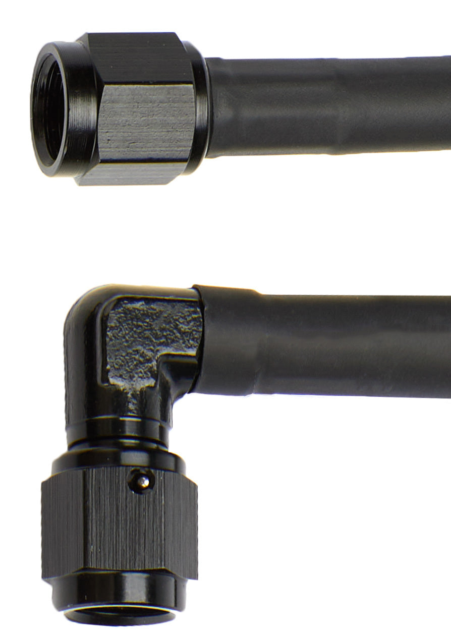 Coated Braided Line 18in #4 Hose -4 90 Deg/-4 Str